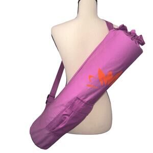 Lotus Purple Yoga Mat Bag with Pocket and Textured 1/4" Non-Slip Yoga Mat Set